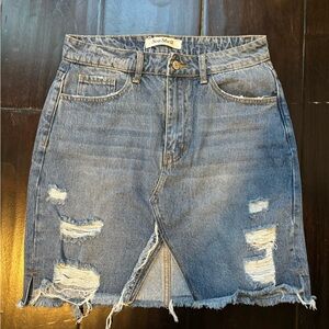 Denim skirt, worn once, size medium but fits like a small - Bought for $60
